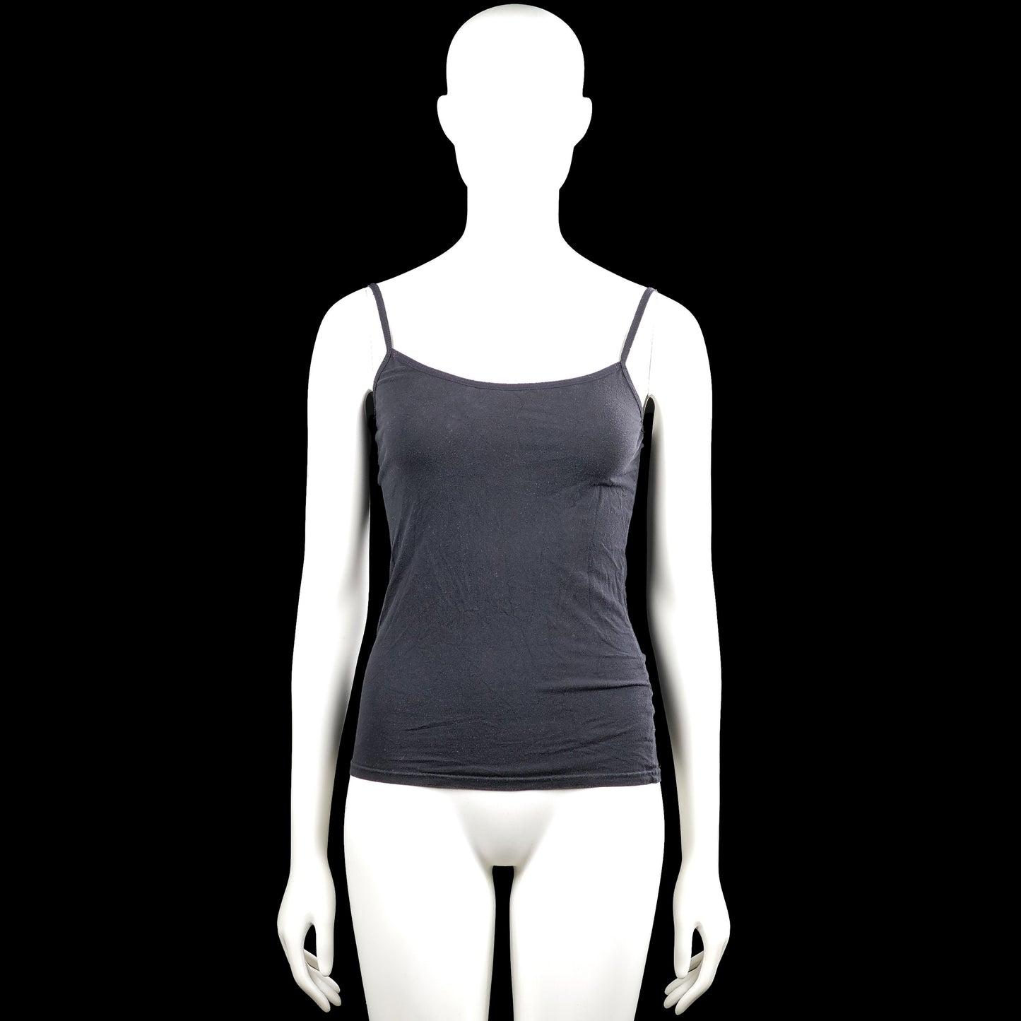 Zeeman - Tank top - Charcoal - Size M - Charcoal solid camisole top with thin shoulder straps and a scoop neckline. Features a straight hem with no visible closures.