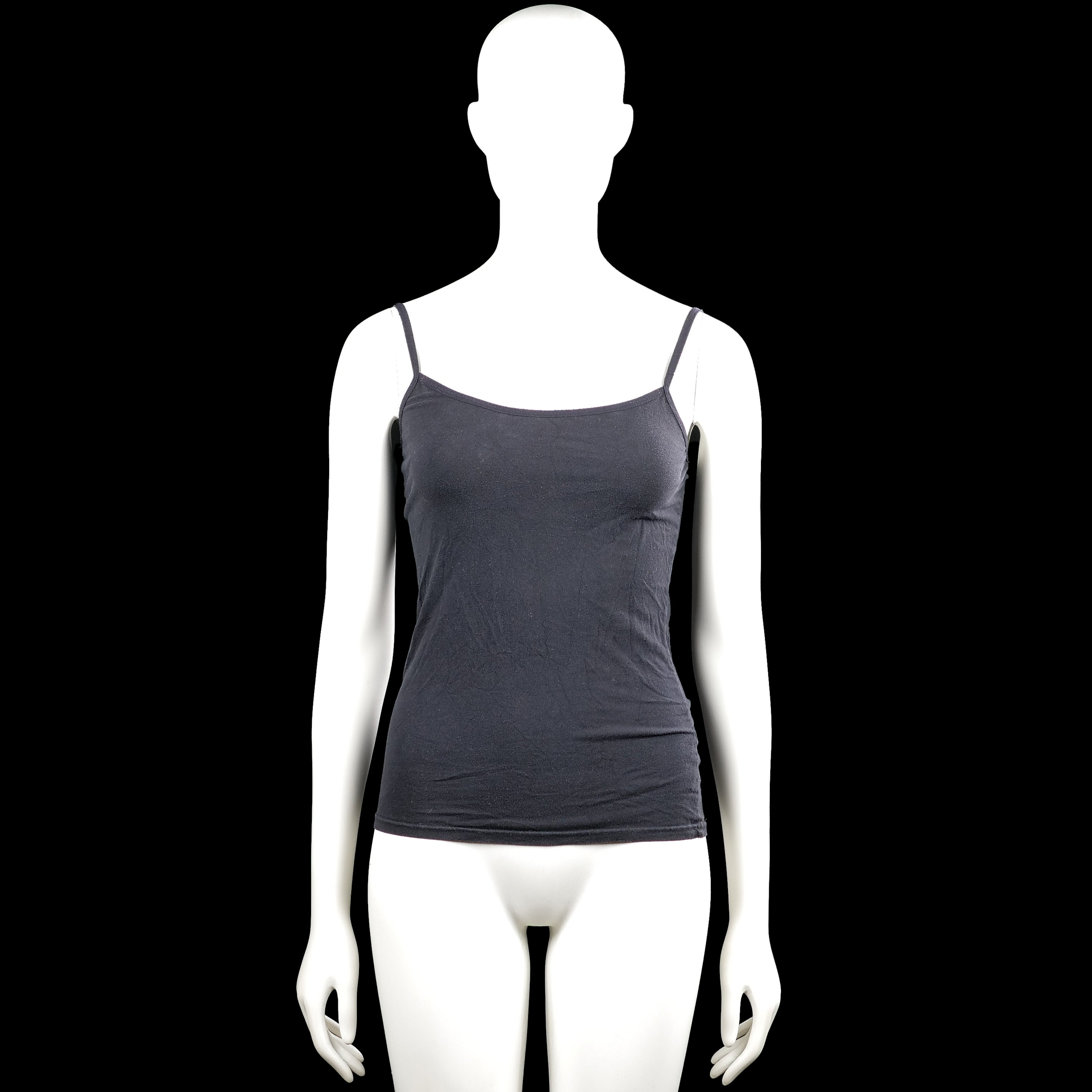 Zeeman - Tank top - Charcoal - Size M - Charcoal solid camisole top with thin shoulder straps and a scoop neckline. Features a straight hem with no visible closures.