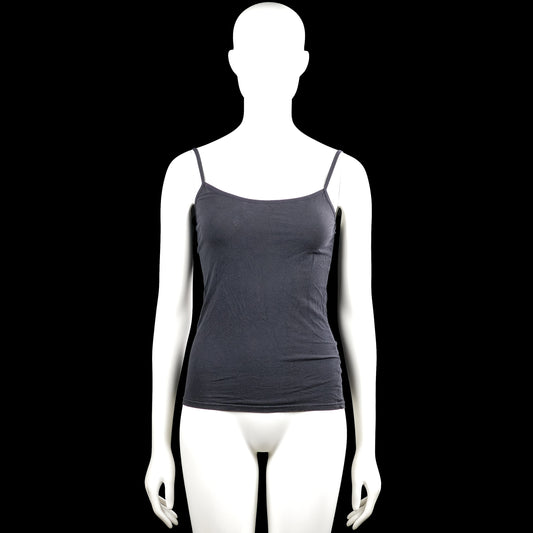 Zeeman - Tank top - Charcoal - Size M - Charcoal solid camisole top with thin shoulder straps and a scoop neckline. Features a straight hem with no visible closures.