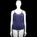 Zeeman - Tank top - Navy - Size L - Navy solid camisole top with thin shoulder straps and a V-neckline trimmed with lace. Straight hem.