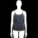 Tank top - Navy - Size L - Navy solid camisole with thin shoulder straps and a scoop neckline. Features a straight hem with no visible closures.