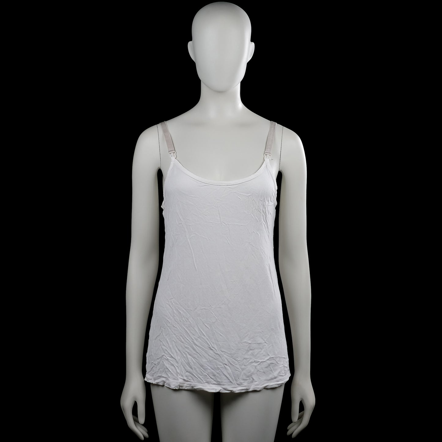 Asos - Tank top - White - Size 40 - White solid camisole with spaghetti straps and a scoop neck. Straight hem with no visible closures.