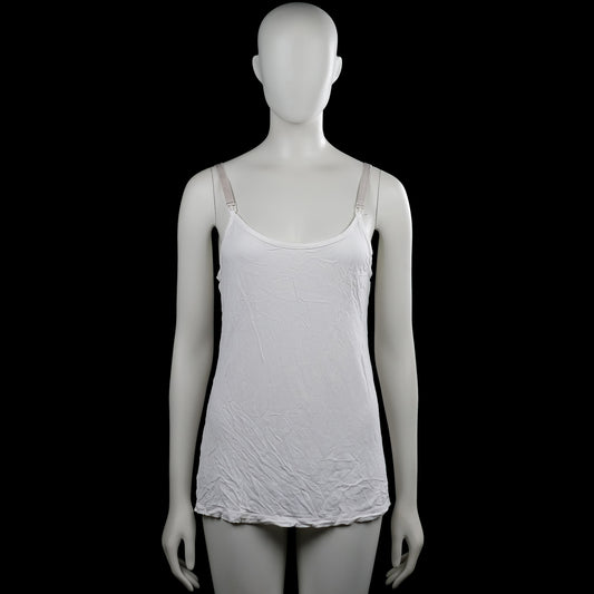Asos - Tank top - White - Size 40 - White solid camisole with spaghetti straps and a scoop neck. Straight hem with no visible closures.