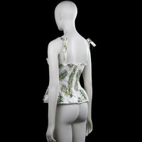 Tank top - White & Olive - Size S