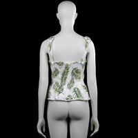 Tank top - White & Olive - Size S