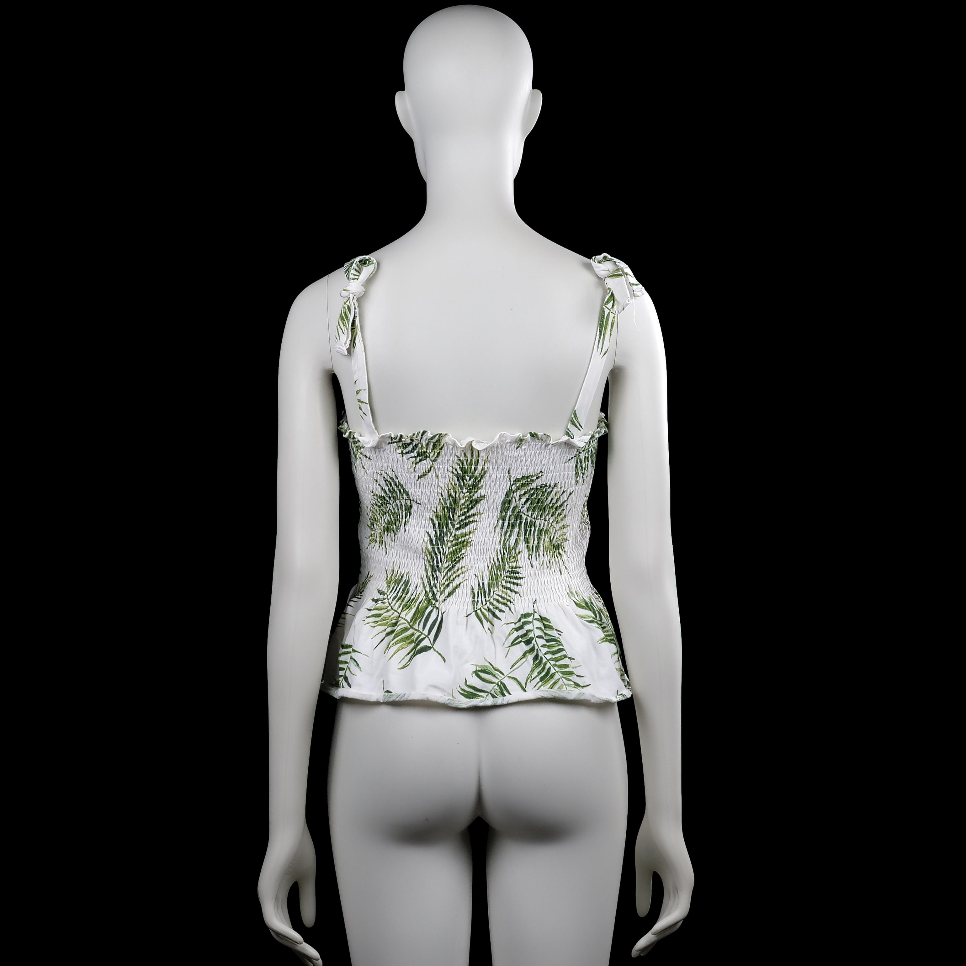 Tank top - White & Olive - Size S