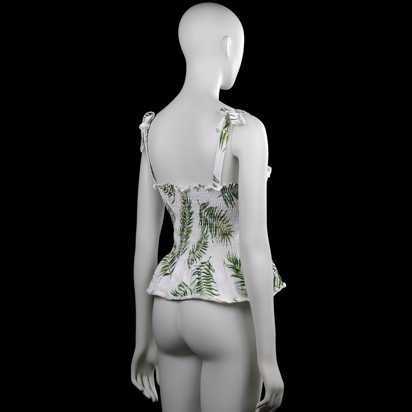 Tank top - White & Olive - Size S