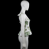 Tank top - White & Olive - Size S