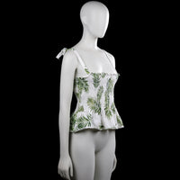 Tank top - White & Olive - Size S