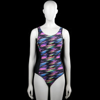 H&M - Bodysuit - Multicolored - Size 158, 164 - Multicolored printed one-piece with a scoop neckline and sleeveless shoulder straps. Features black side panels, a racerback cut, and a large back cutout.
