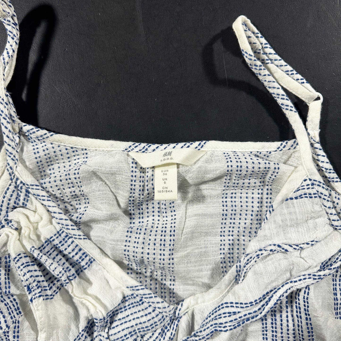 Tank top - White & Navy - Size 36