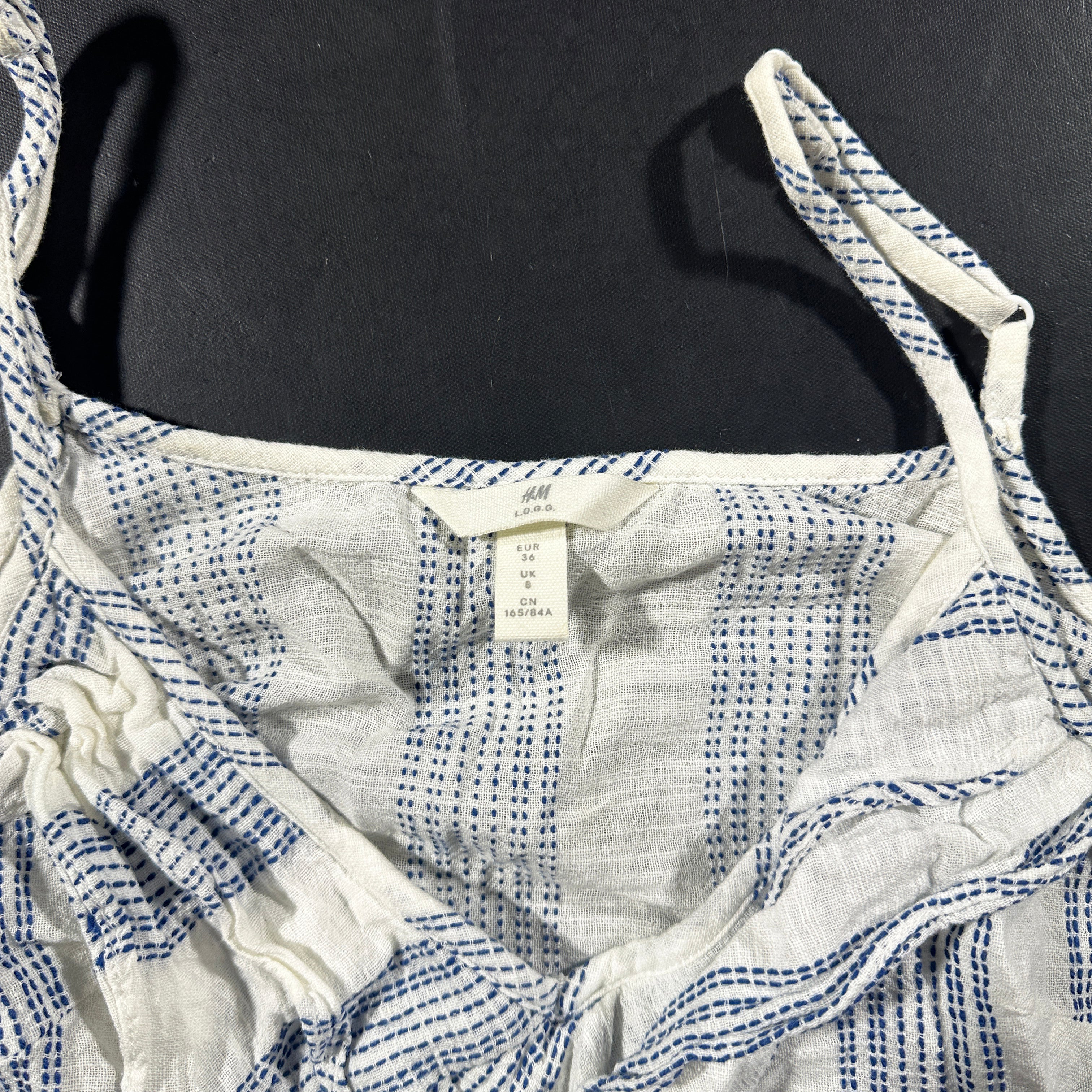 Tank top - White & Navy - Size 36