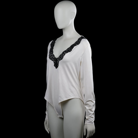 Bodysuit - White & Black - Size XL