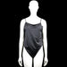 H&M - Bodysuit - Black - Size XL - Black solid sleeveless bodysuit with thin shoulder straps and a draped cowl neckline. Features a low scoop back and plain edges at the openings.