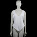 H&M - Bodysuit - White - Size XL - White solid sleeveless top with a scoop neckline and wide shoulder straps. Features an asymmetrical hem with a pointed front and a lower back.