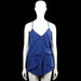Hunkemöller - Tank top - Royal Blue - Size M - Royal blue solid sleeveless top with thin shoulder straps and a V-neckline with lace trim. Straight hem with no visible closures.