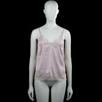 H&M Divided - Tank top - Light Pink & Ivory - Size 36 - Light pink solid camisole with thin shoulder straps and a V-neckline with ivory lace trim. Features an ivory lace-trim straight hem.