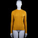 Tom tailor - Sweater - Mustard - Size XS - Mustard long-sleeve top with a high scalloped neckline and vertical striped texture. Straight hem and scalloped cuffs.