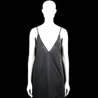 Tank top - Black - Size M - Black solid spaghetti-strap top with a deep V-neckline. Straight hem with no visible closures.