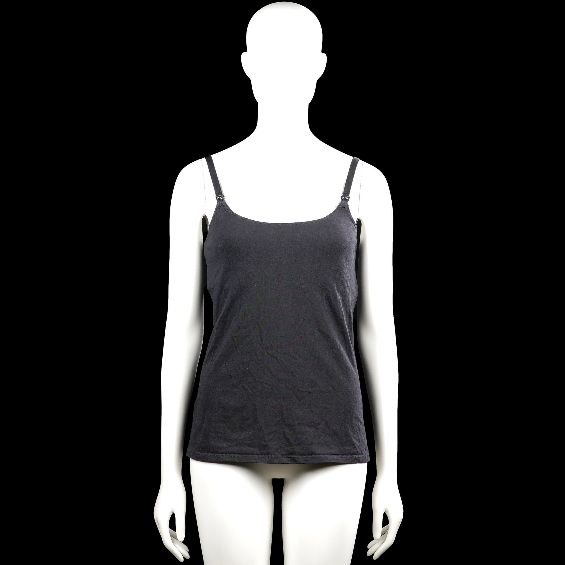 H&m mama - Tank top - Charcoal - Size S - Charcoal solid sleeveless camisole with thin adjustable shoulder straps and a scoop neckline. Straight hem with no visible closures.