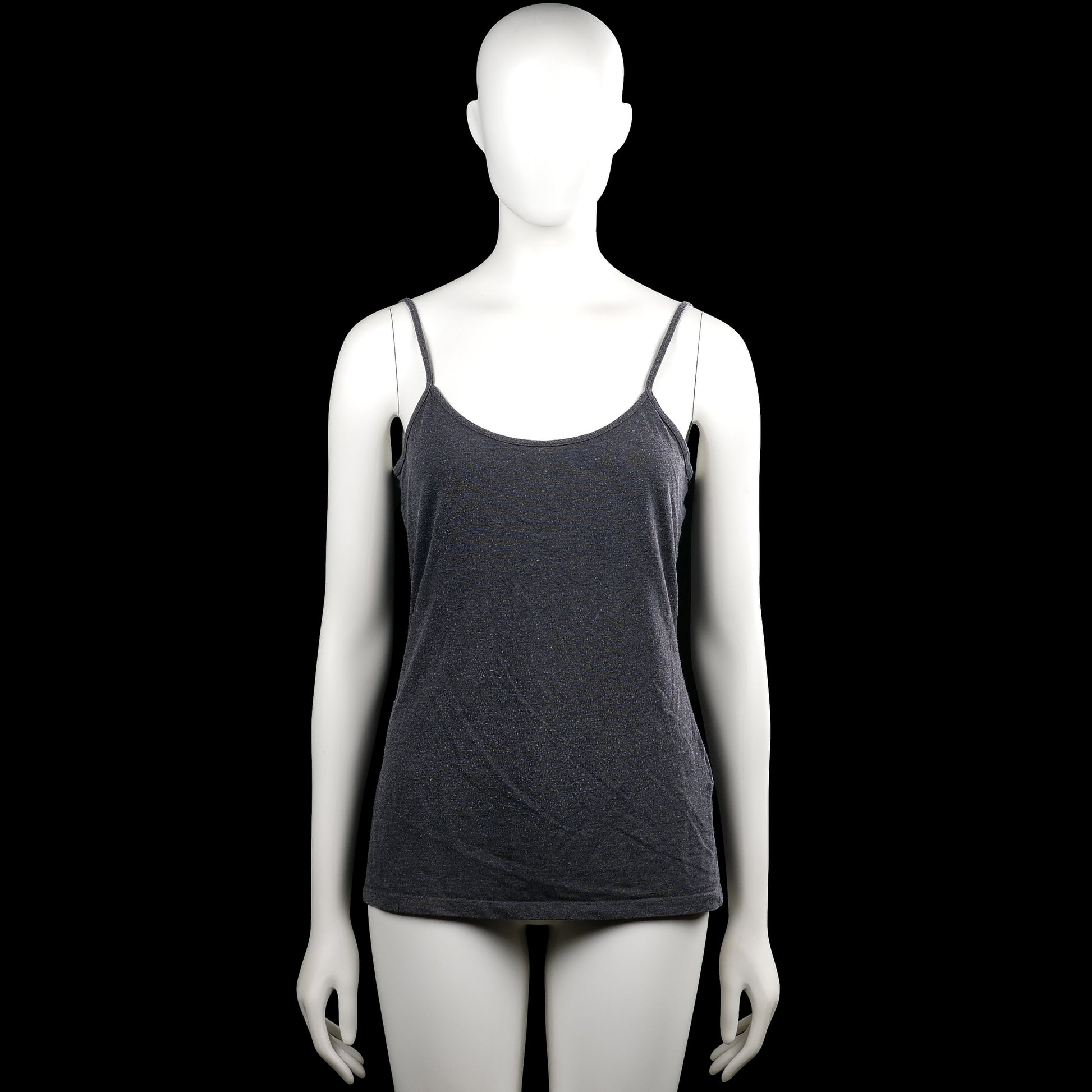 H&m basics - Tank top - Charcoal - Size M - Charcoal solid camisole with thin shoulder straps and a scoop neckline. Features a straight hem with no visible closures or pockets.