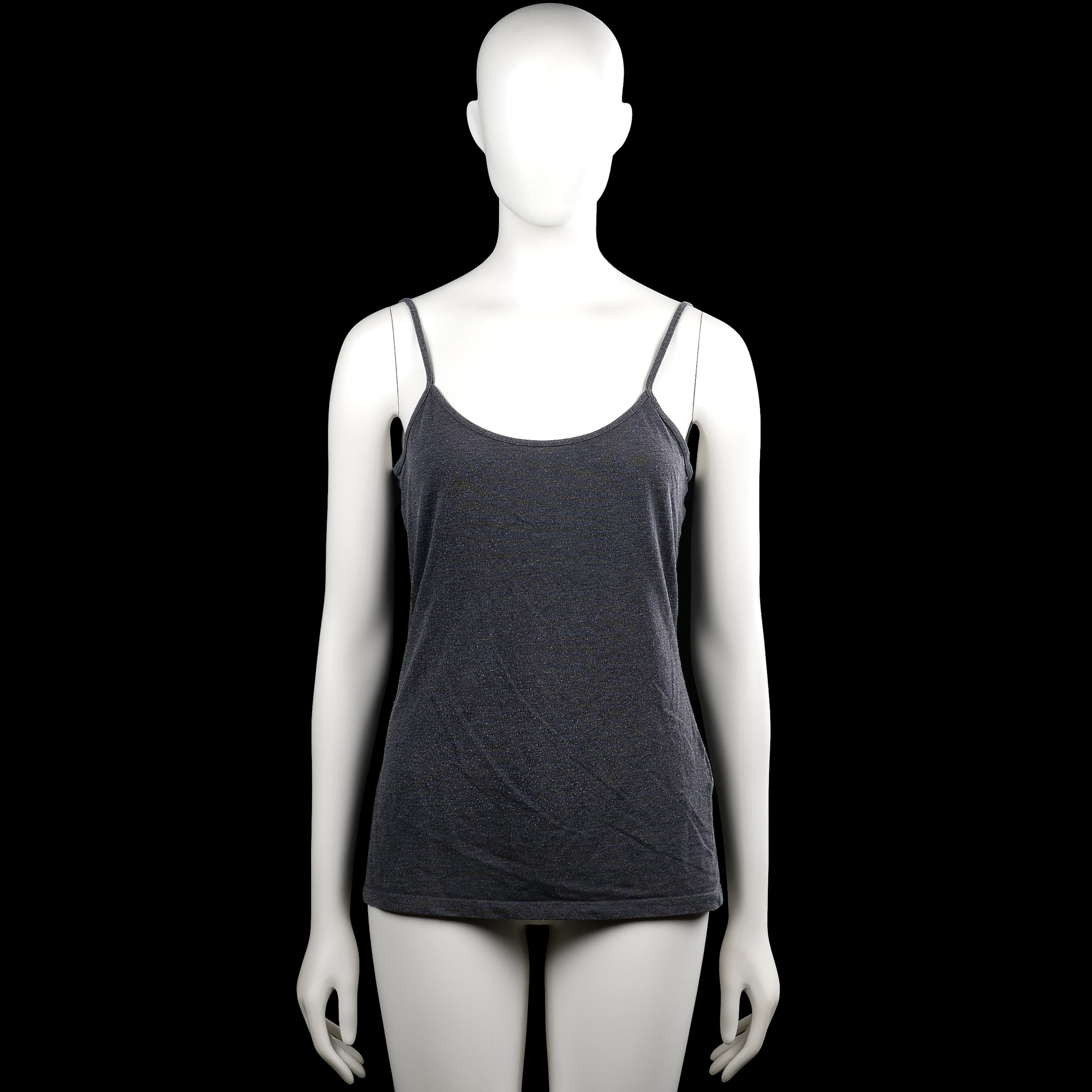 H&m basics - Tank top - Charcoal - Size M - Charcoal solid camisole with thin shoulder straps and a scoop neckline. Features a straight hem with no visible closures or pockets.