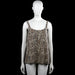 Mywear - Tank top - Beige & Black - Size L - Beige and black leopard-pattern sleeveless top with a scoop neckline and shoulder straps. Straight hem with no visible closures.