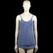 Tank top - Light Blue - Size S - Light blue solid camisole top with adjustable spaghetti straps and a V-neckline. Features a straight hem with a layered look at the bottom.