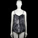 Jacqueline De Yong - Tank top - Black & White - Size 38 - Black and white printed camisole with spaghetti straps and a V-neckline. Features a straight hem and no visible closures.