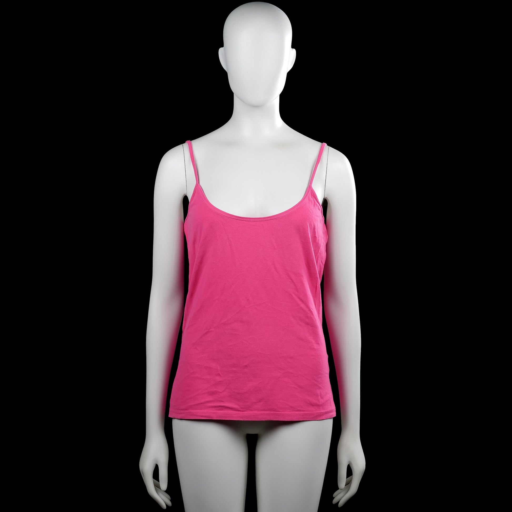 Eastwest - Tank top - Pink - Size L - Pink solid camisole top with thin shoulder straps and a scoop neckline. Straight hem with no visible closures or pockets.