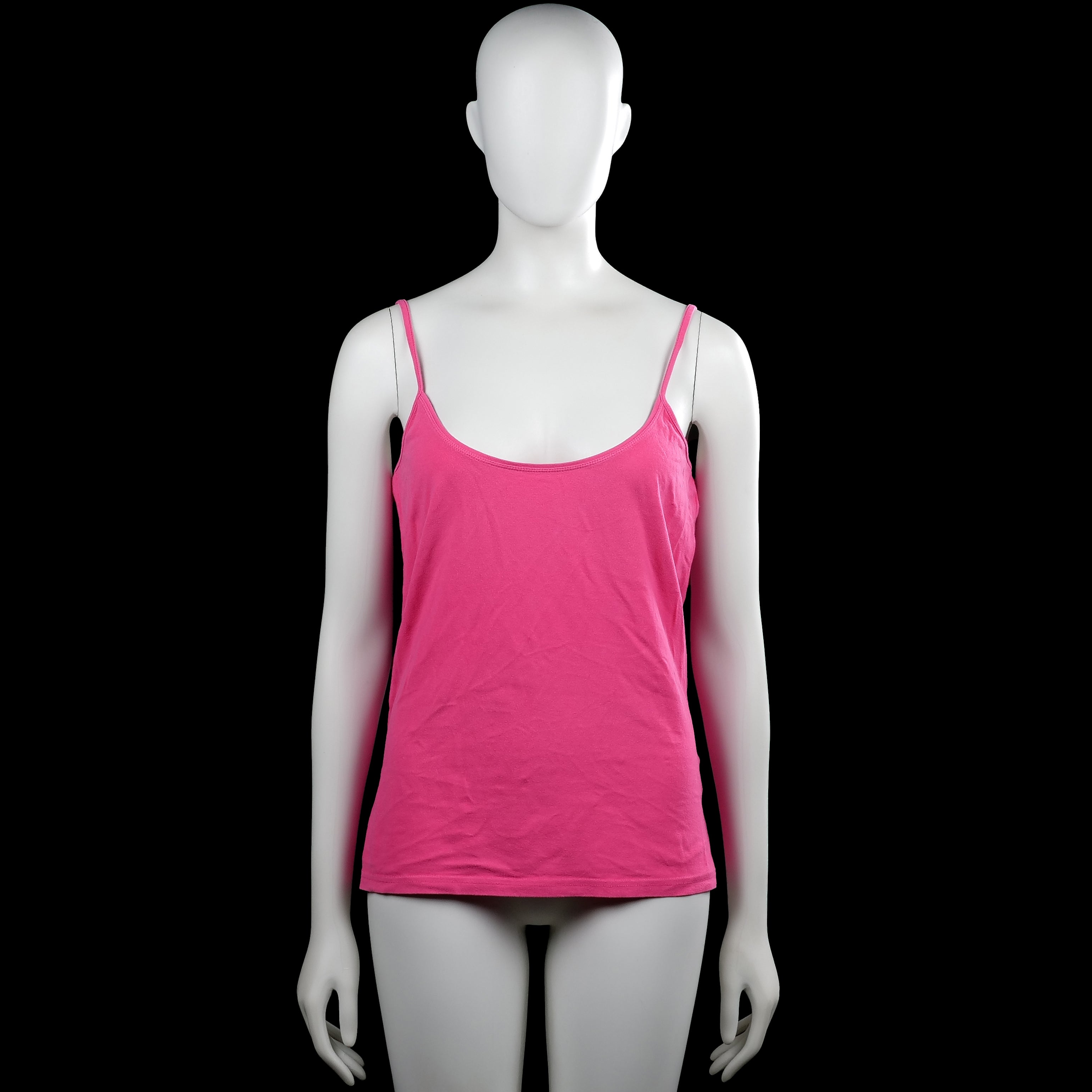 Eastwest - Tank top - Pink - Size L - Pink solid camisole top with thin shoulder straps and a scoop neckline. Straight hem with no visible closures or pockets.