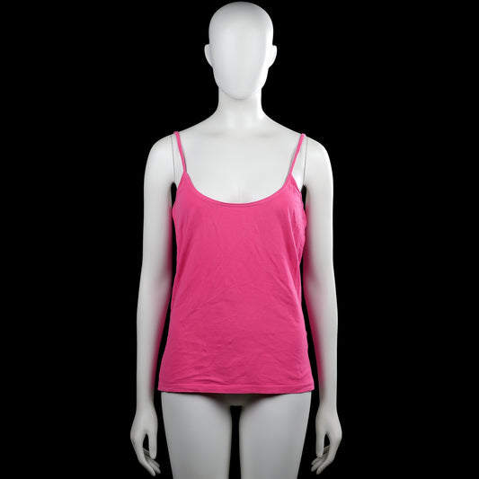 Eastwest - Tank top - Pink - Size L - Pink solid camisole top with thin shoulder straps and a scoop neckline. Straight hem with no visible closures or pockets.