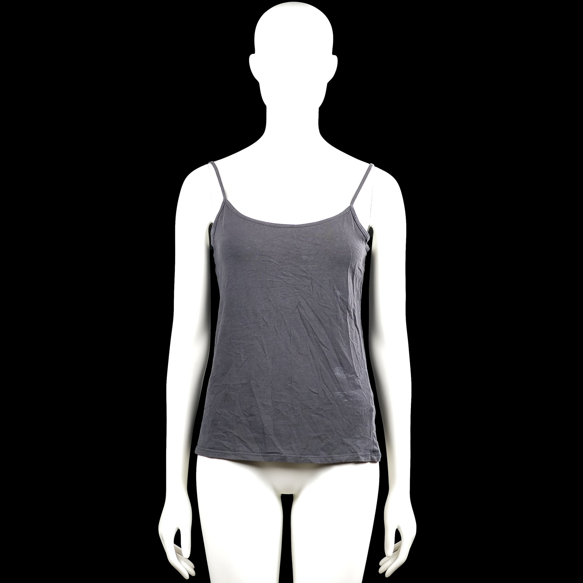 Primark - Tank top - Dark Gray - Size M - Dark gray solid camisole with thin adjustable shoulder straps and a scoop neckline. Features a straight hem.