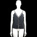 H&M - Tank top - Charcoal - Size 42 - Charcoal solid sleeveless camisole with thin shoulder straps and a V-neckline. Features metal ring trim along the neckline and center front, and an asymmetrical hem.