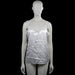 Tank top - White - Size L - White sleeveless camisole with thin shoulder straps and a V-neckline with lace trim. Straight hem with no visible closures.