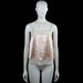 Tank top - Ivory & Beige - Size S - Ivory and beige sleeveless camisole with thin shoulder straps and a tie at the neckline. Features lace trim at the bust and a lace panel at the straight hem.
