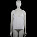 Shein - Tank top - White - Size M - White sleeveless top with a V-neck and wide lace shoulder straps. Features an eyelet texture and a straight hem.