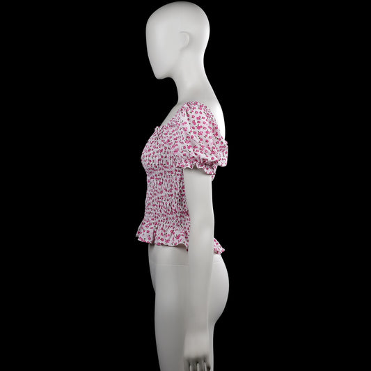 Blouse - White & Pink - Size 170