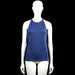 Cubus - Tank top - Navy & Black - Size M - Navy sleeveless solid top with a round neck and straight hem. Features black lace panels on the back straps with a small back button closure.