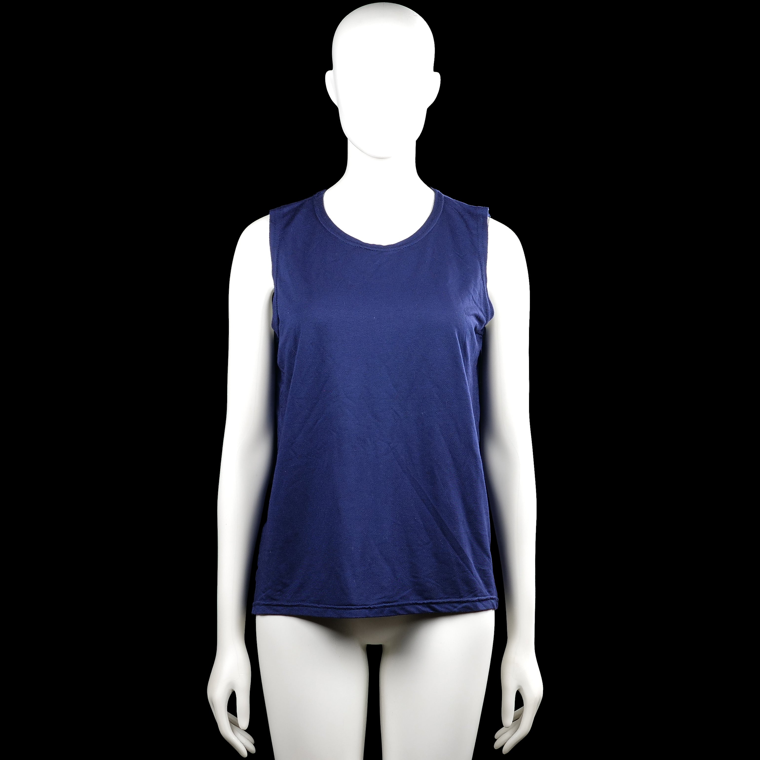 Punlh - Tank top - Navy - Size M - Navy solid sleeveless top with a round neckline and straight hem. No visible closures or pockets.
