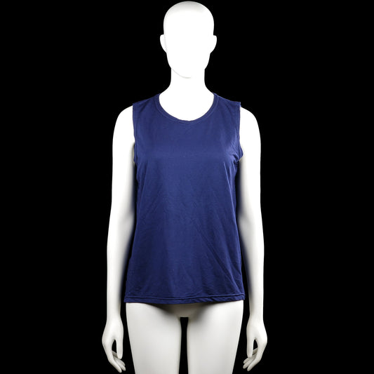 Punlh - Tank top - Navy - Size M - Navy solid sleeveless top with a round neckline and straight hem. No visible closures or pockets.