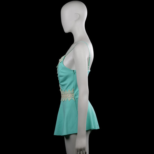 Tank top - Turquoise & White - Size S