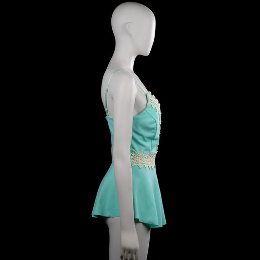 Tank top - Turquoise & White - Size S