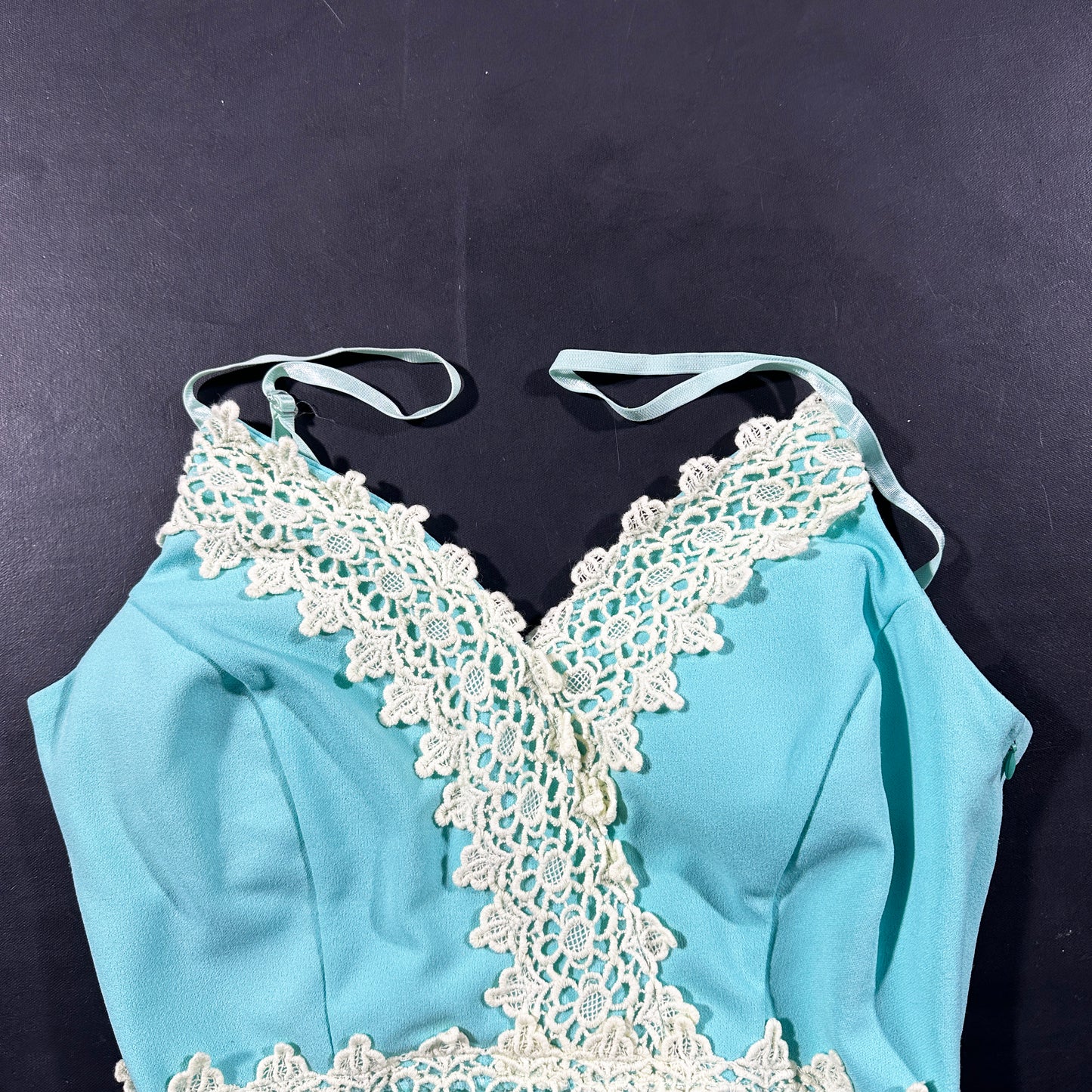 Tank top - Turquoise & White - Size S