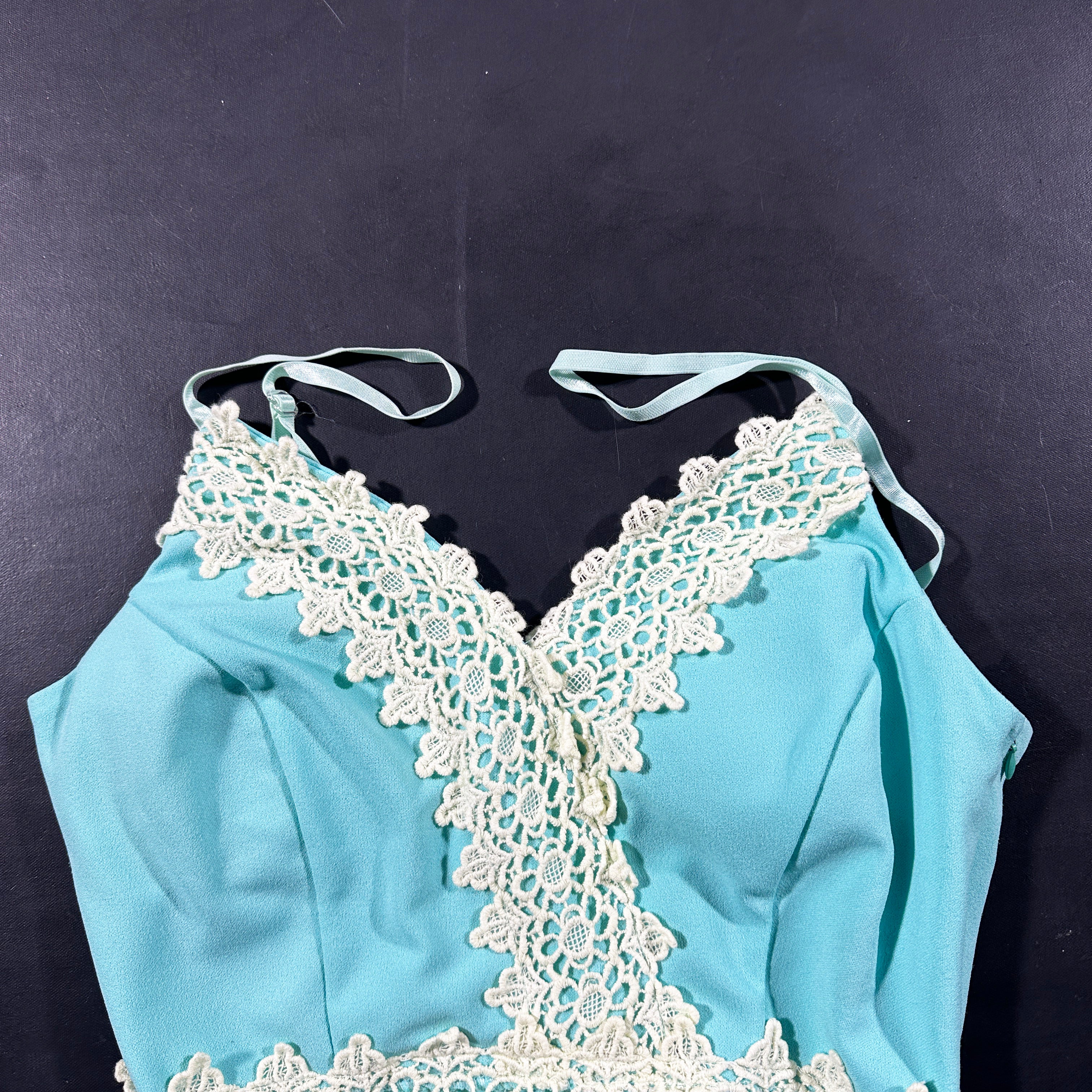 Tank top - Turquoise & White - Size S