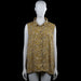 Zeeman - Shirt - Yellow & Black - Size 48 - Yellow and black leopard-pattern sleeveless top with a classic collar and a button-up front. Straight hem.