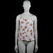 Hailys - Tank top - White & Pink - Size S - White sleeveless top with a pink floral print and scoop neckline. Features a straight hem and a short center-back zipper closure.