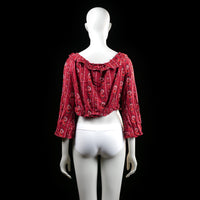Blouse - Burgundy & White - Size 44