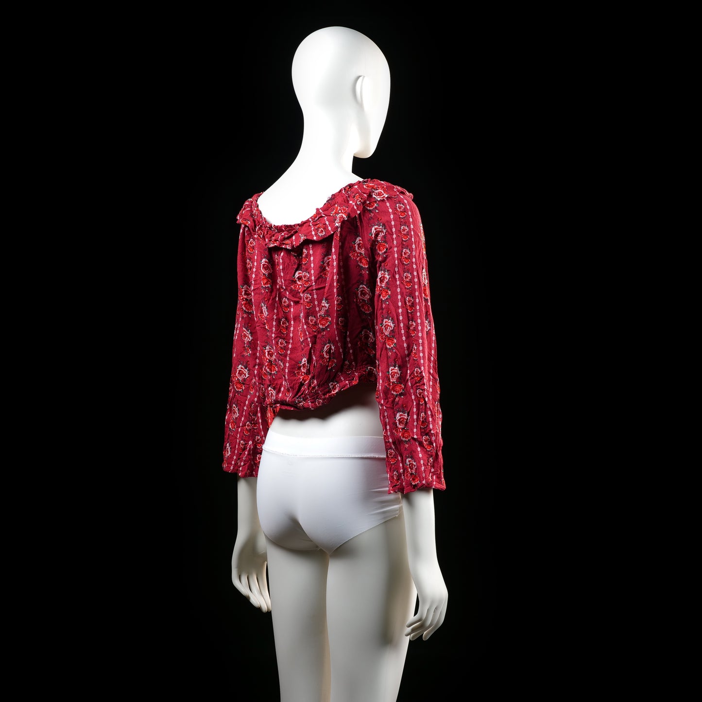 Blouse - Burgundy & White - Size 44