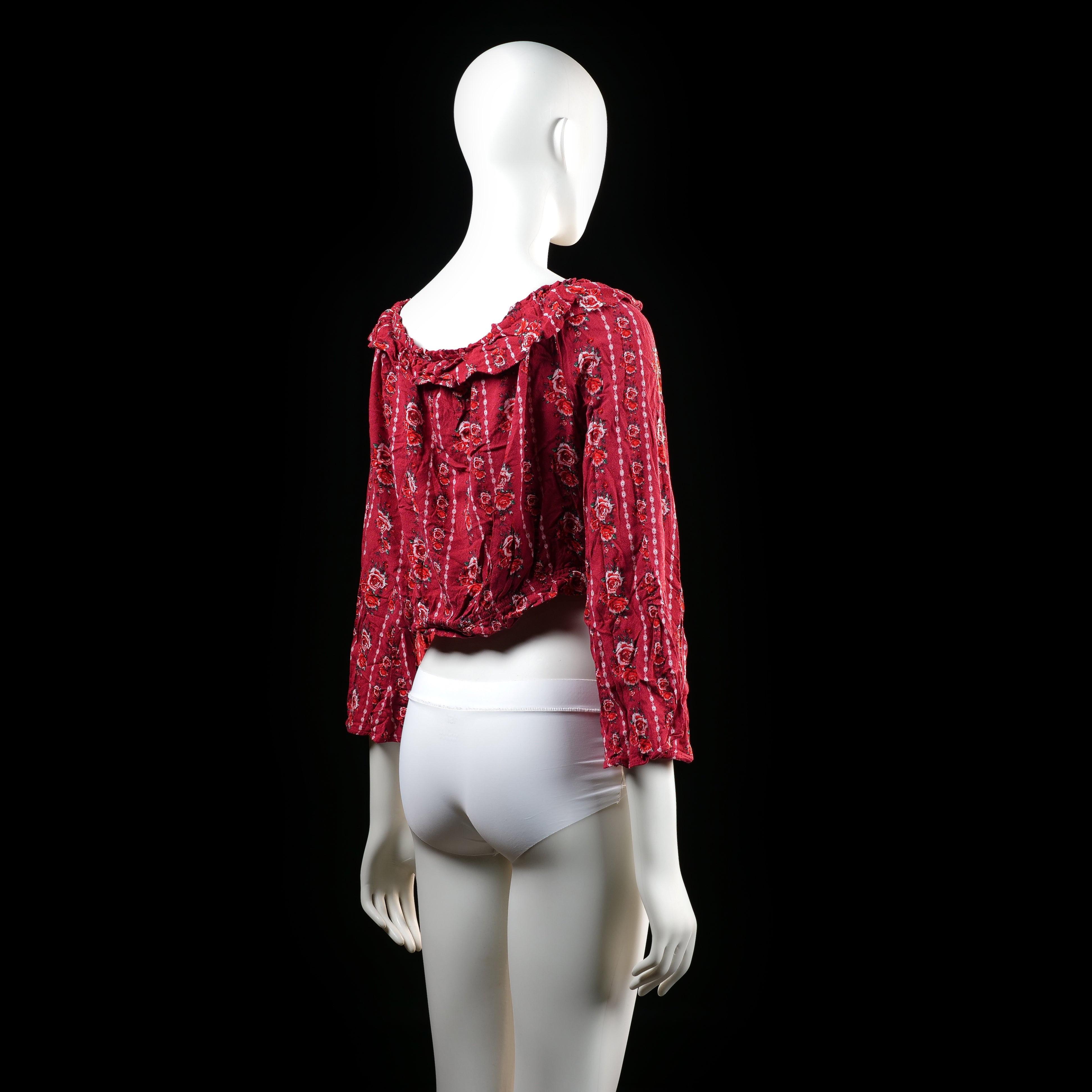 Blouse - Burgundy & White - Size 44